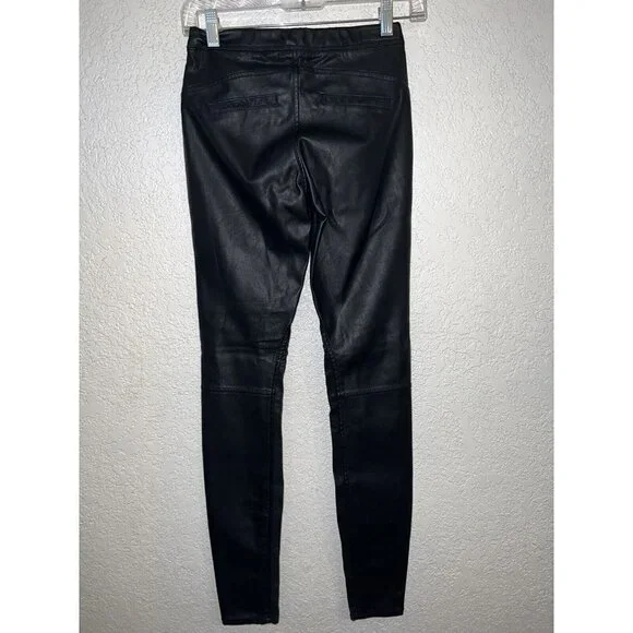 BLANK NYC Black Vegan Leather & Suede Leather Pants Leggings Women's 24 NWTS (k) - Picture 5 of 12